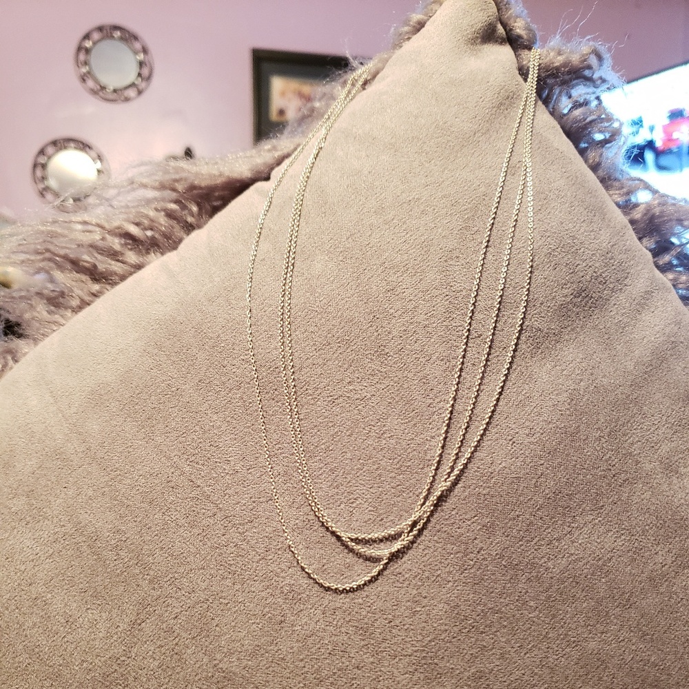 🖤*AUTHENTIC* 3 Layered Silver 925 Necklace - Picture 3 of 4